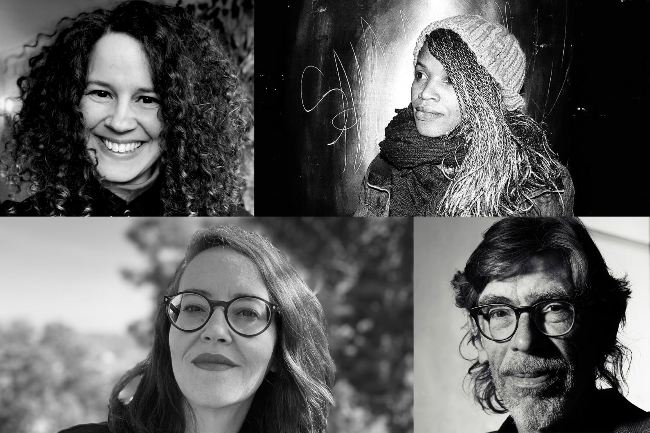 Collage of portrait photos of four persons.