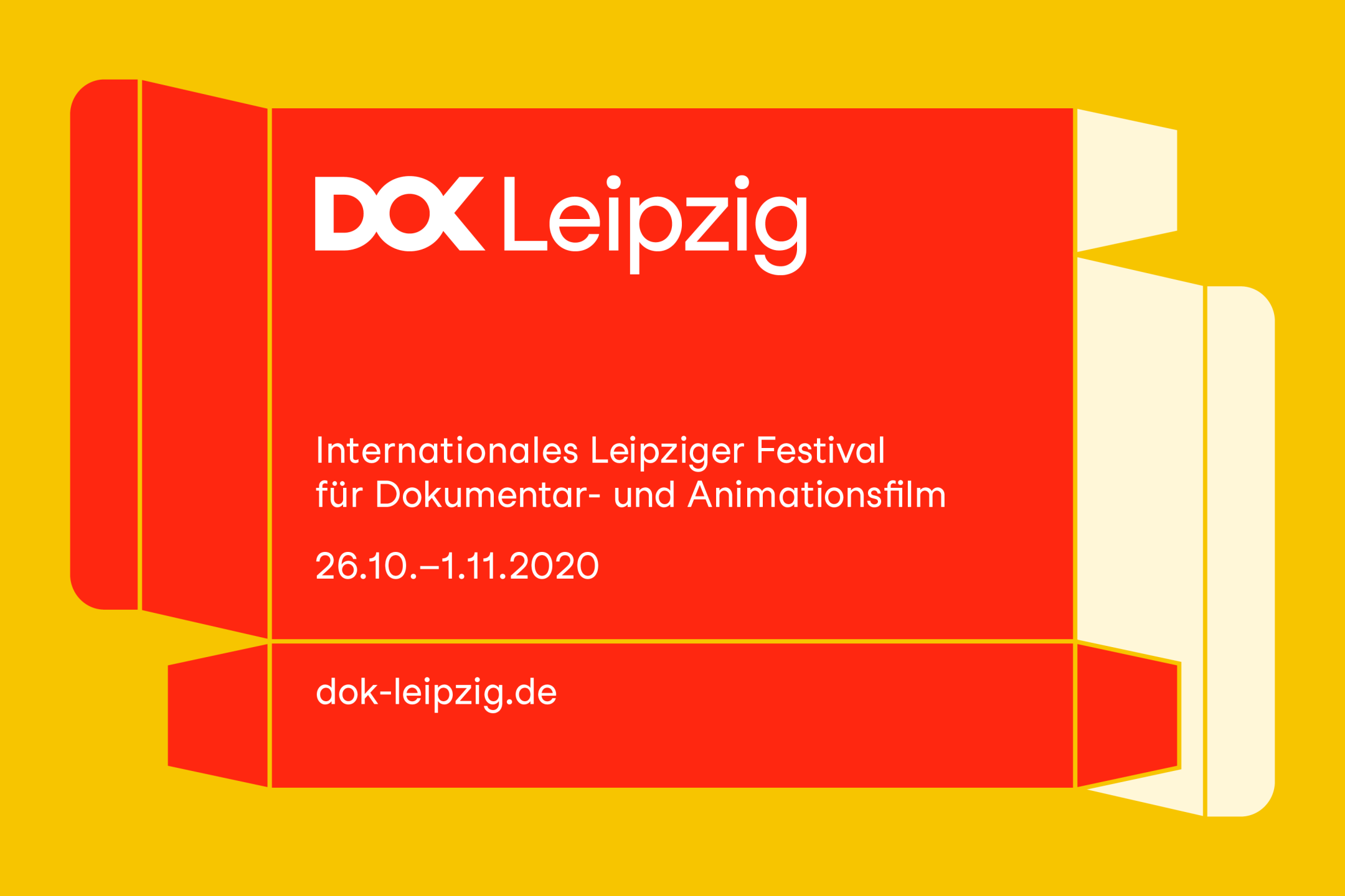 Das Festivalmotiv von 2020 zeigt eine rote Schachtel mit dem Festivaltitel.