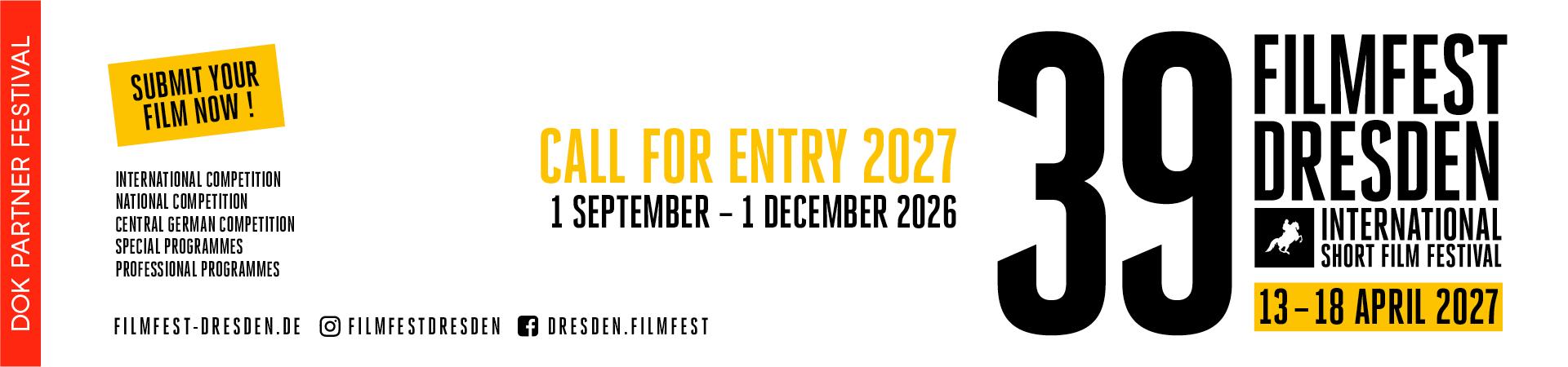 Werbebanner für das 39. Filmfestival Dresden