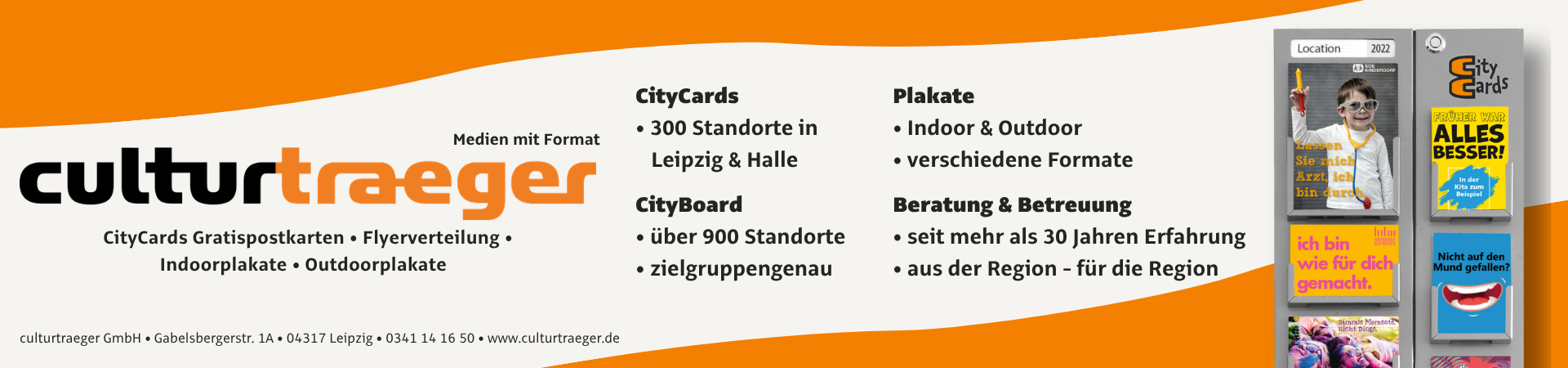 Culturträger, ein Postkarten-Werbe-Verteiler