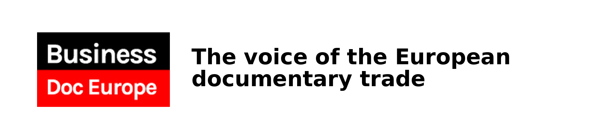 Banner for Business Doc Europe, The voice of the European doc trade