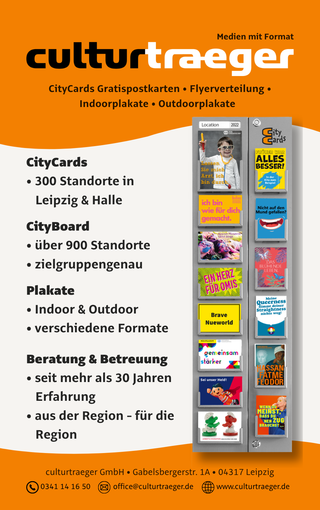Culturträger, ein Postkarten-Werbe-Verteiler