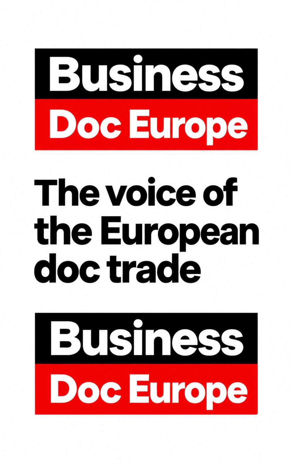 Banner for Business Doc Europe, The voice of the European doc trade