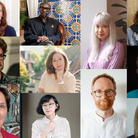 A collage of all 11 jury members of all juries for the competitions 