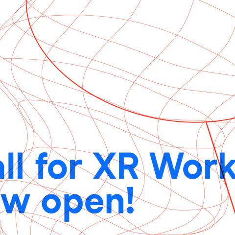 Eine Illustration zeigt das Netz eines Keschers. Darauf steht Text: "Call for XR Works now open".