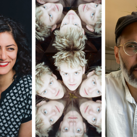 Portraits of two middle-aged women and one man