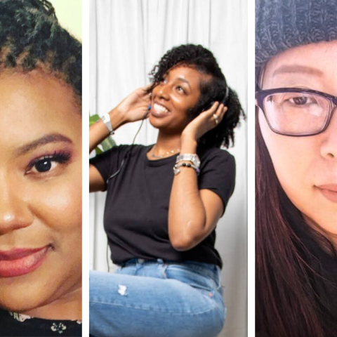 Collage aus den Porträts von drei weiblichen BIPOC