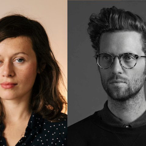 Collage of two portrait photos: Weronika Lewandowska at the left, Mads Damsbo at the right