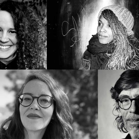 Collage of portrait photos of four persons.