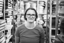 black and white photograpf of Claudia Hentze