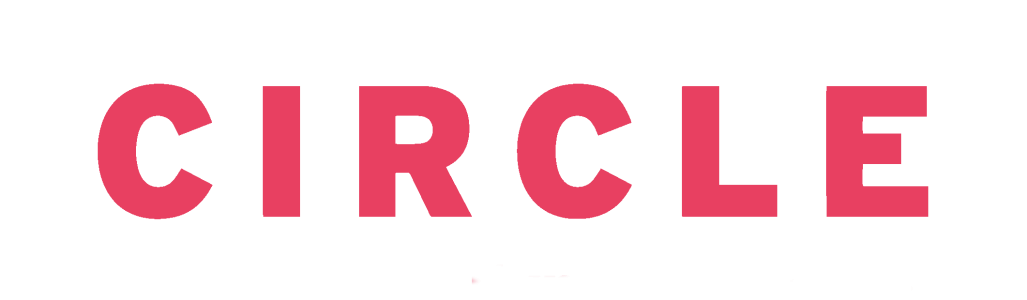 in pink font the word circle