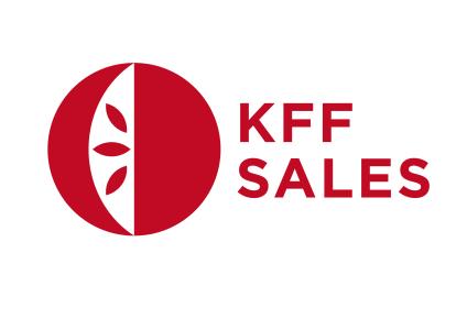 Text: KFF Sales and the stylised icon of an orange