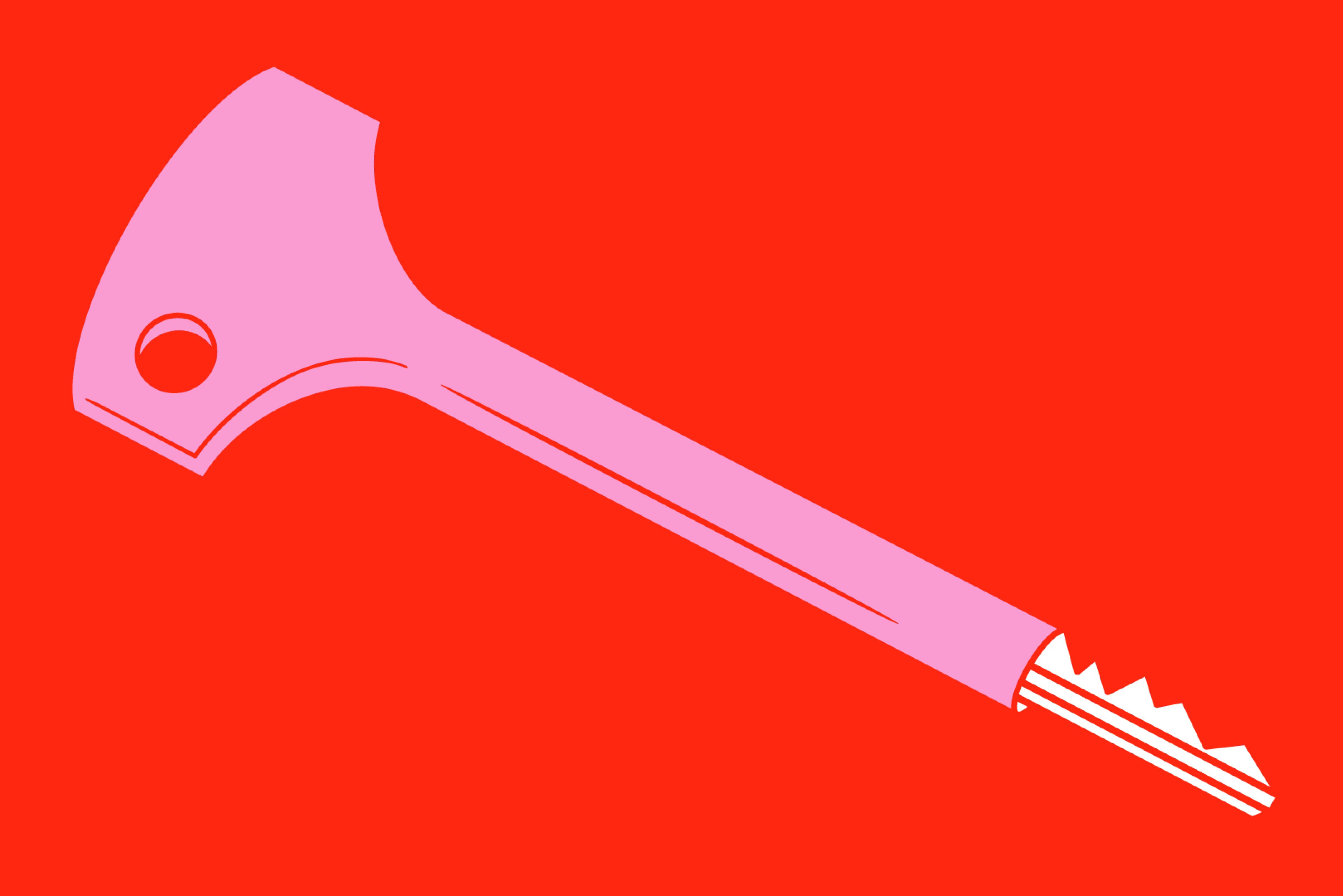 Das Festivalmotiv ist ein pinker Schlüssel im DDR-Design auf rotem Hintergrund.