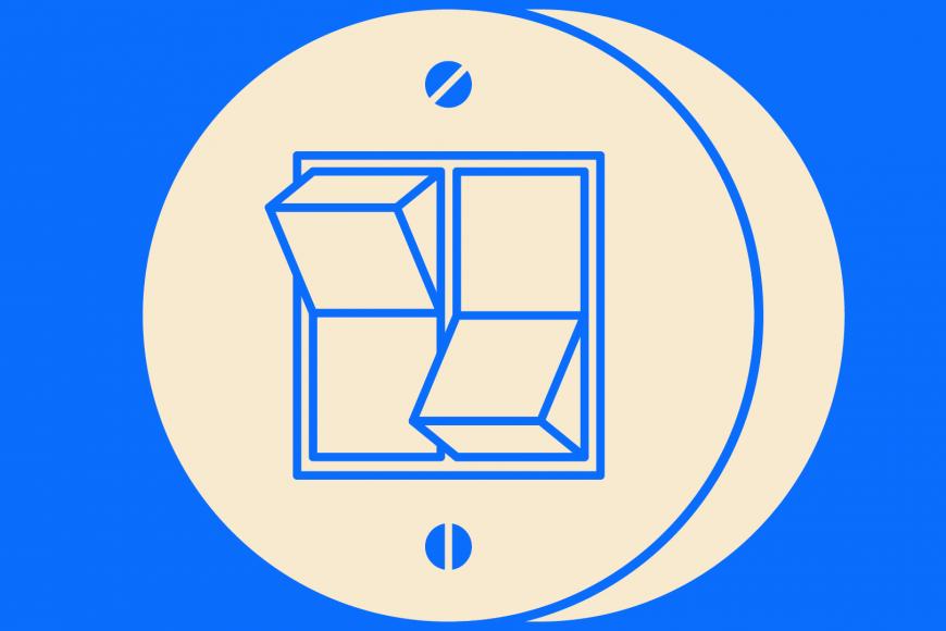 A round shaped double switch in a retro design.