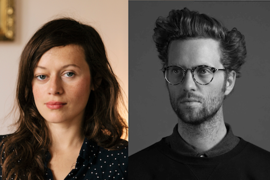 Collage of two portrait photos: Weronika Lewandowska at the left, Mads Damsbo at the right