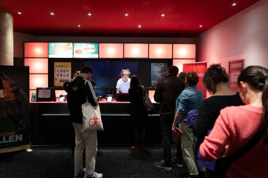 A queue for tickets at the Cinestar.