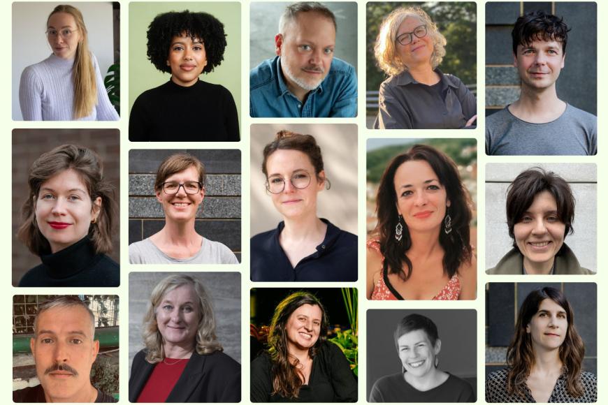 Eine Collage, die die 15 verschiedenen Personen in der Auswahlkommission zeigen